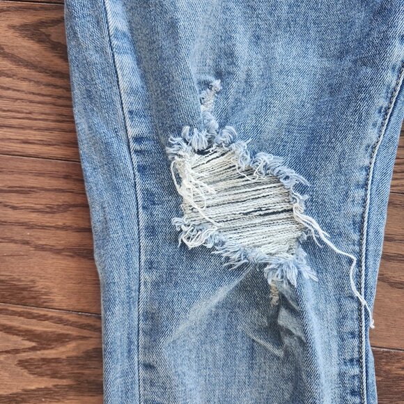 Bianco Jeans women's Street Style Denim Distressed Button Fly high-low hem Sz 29 - Picture 4 of 7